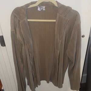 Francesca's Collections Ribbed Tan Cardigan